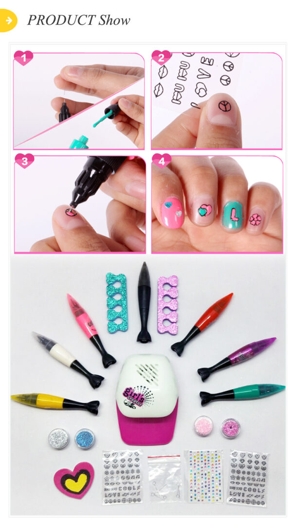 Nail Art activity  with brush 2-in-1  Pen and Brush - Image 2