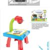 Kids Easel Projection Painting Desk, Chalk Board, White Board