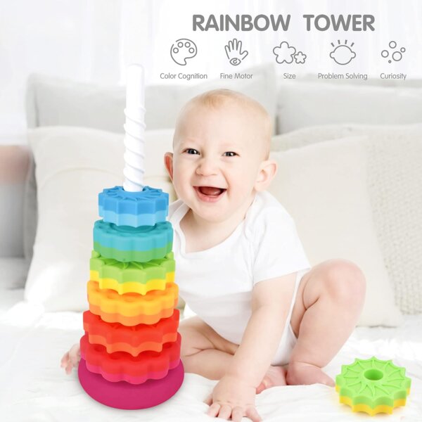 Spiral Rainbow Stacking Tower