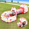 3-in-1 Kids' Play Tent with Tunnel and Ball Pit - Image 3