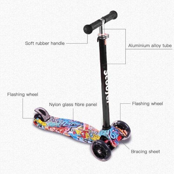 Foldable Scooter for Kids 3 Wheel Scooter with Light Up Wheels - Image 4