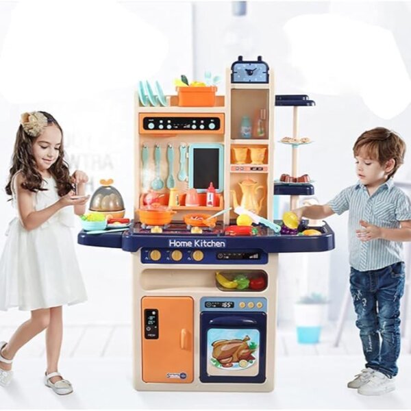 Large Kitchen Set Kids Play House Toys Set Simulation Sound Light Steam Suit Cook Spray Water - Image 2