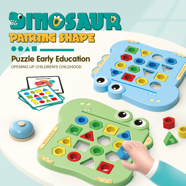 Dinosaur Shape Learning Puzzles for Toddlers