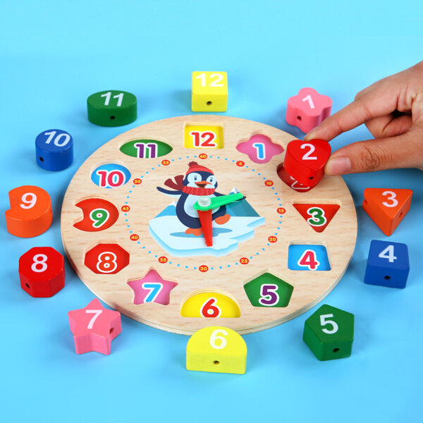 Wooden Shape Sorting Clock Puzzle - Image 2