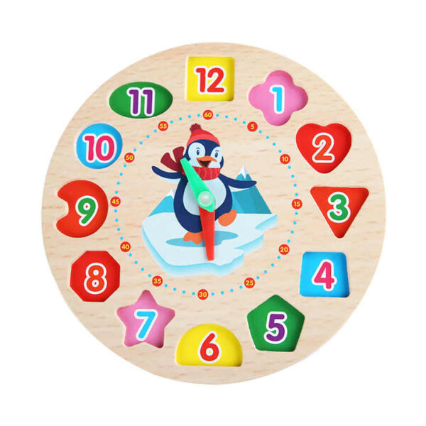 Wooden Shape Sorting Clock Puzzle - Image 8