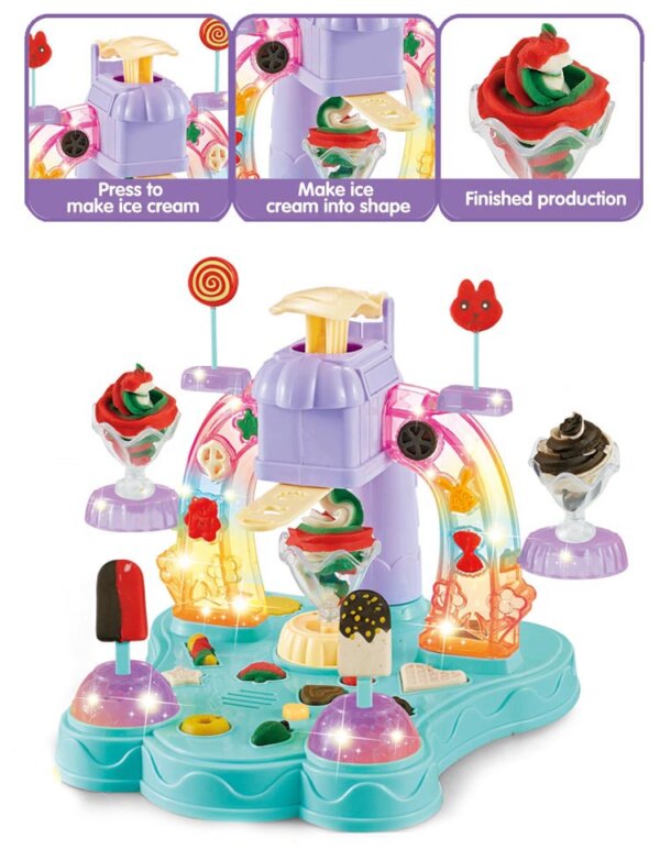 Ice cream maker play set with play dough and accessories - Image 2