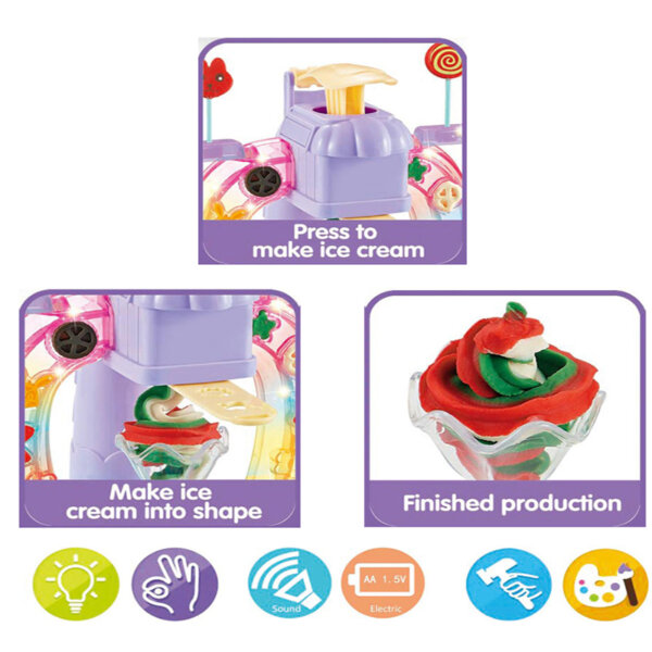 Ice cream maker play set with play dough and accessories - Image 5