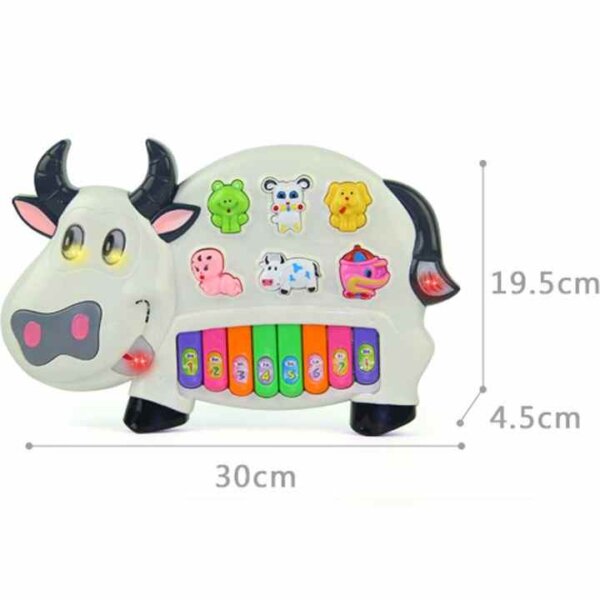 Cow Musical Piano with 3 Modes Animal Sounds, Flashing Lights & Sound Wonderful Music - Image 4