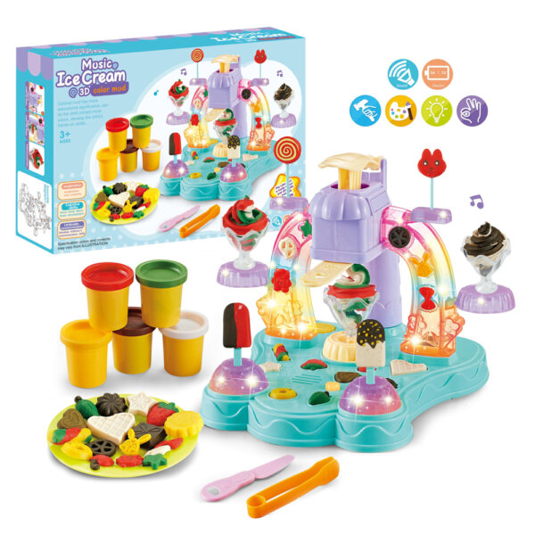 Ice cream maker play set with play dough and accessories