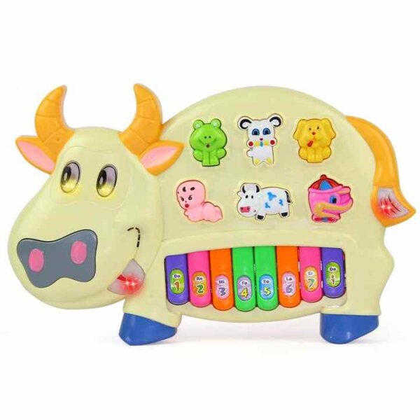 Cow Musical Piano with 3 Modes Animal Sounds, Flashing Lights & Sound Wonderful Music