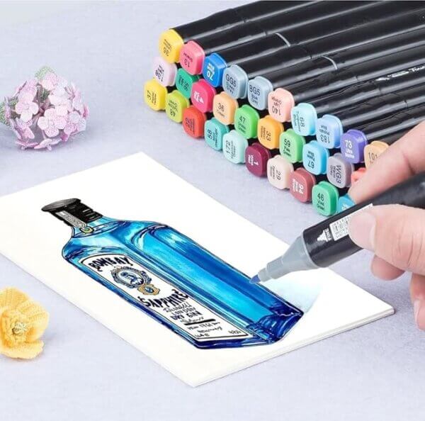 24-Piece Dual-Tip Alcohol Markers Set - Image 3