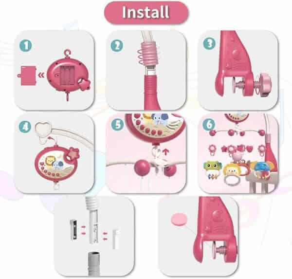 Musical Baby Crib Mobile with Lights and Remote Control - Image 5