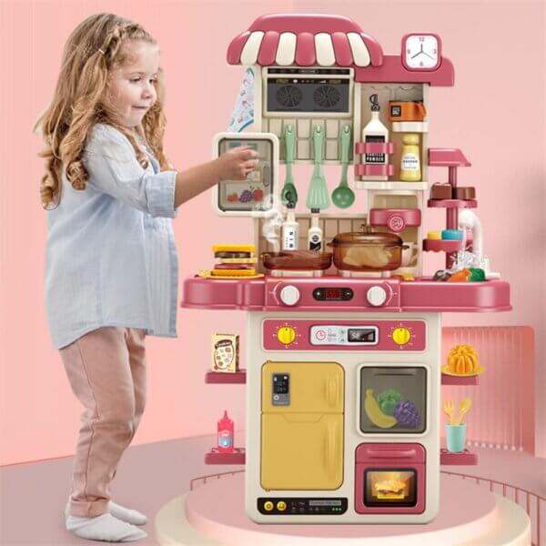 kitchen with light and music simulated spray and game sink