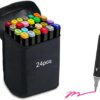 24-Piece Dual-Tip Alcohol Markers Set - Image 2
