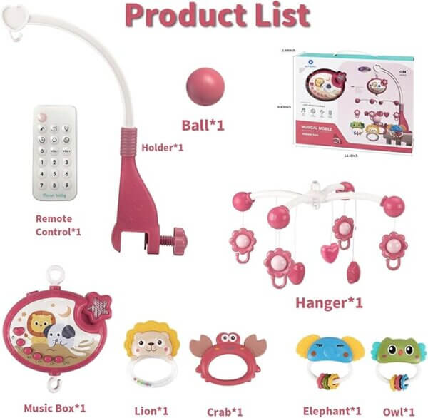 Musical Baby Crib Mobile with Lights and Remote Control - Image 8