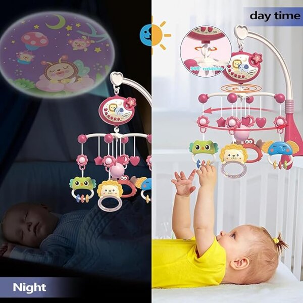 Musical Baby Crib Mobile with Lights and Remote Control - Image 3
