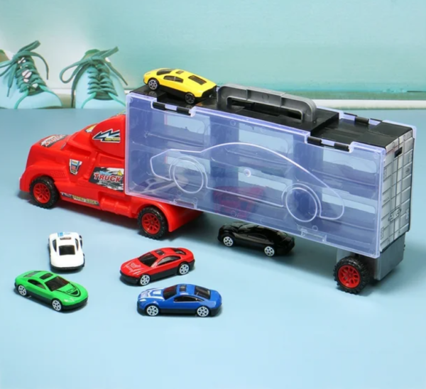 Hot Wheels Truck With 6 Cars - Image 5