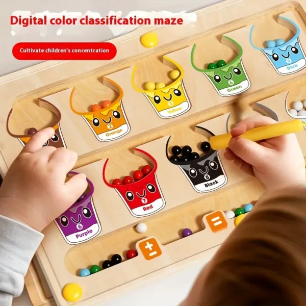 2 in 1 Montessori Toddler Sorting Colors Busy Board - Image 5
