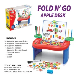 4 in 1 Colorful ABC+123 First Classroom Fold N Go Apple Desk Toy for Children