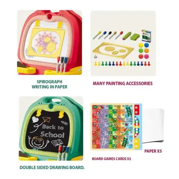 2 in 1 Artist Drawing Board (46 pcs) - Image 2