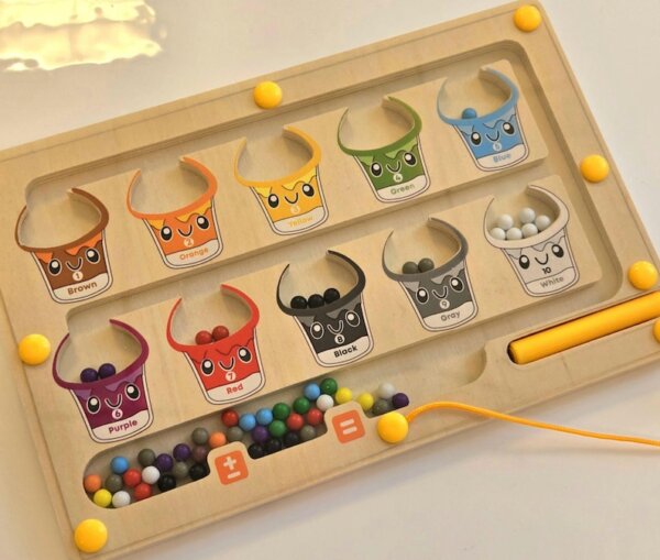 2 in 1 Montessori Toddler Sorting Colors Busy Board - Image 2