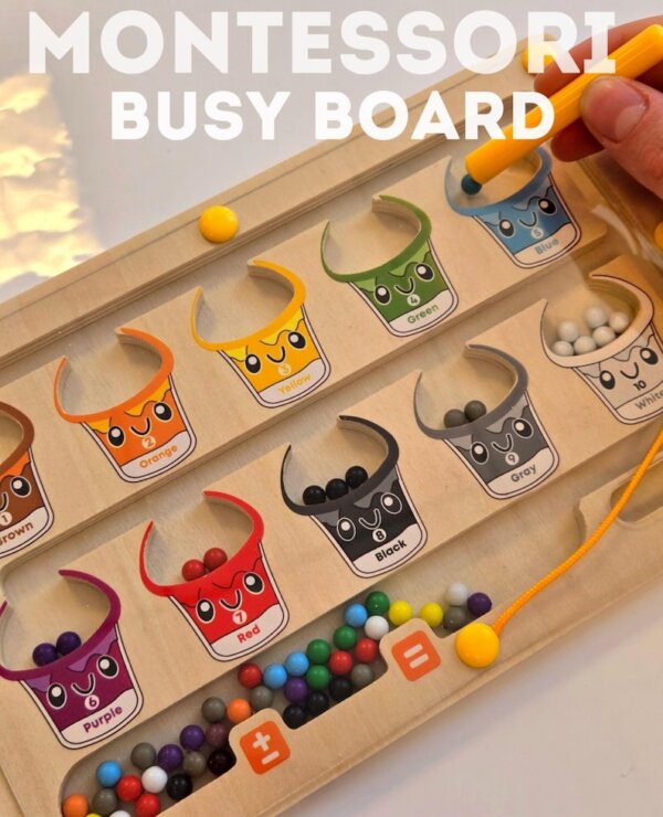 2 in 1 Montessori Toddler Sorting Colors Busy Board - Image 3