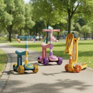 3-in-1 Kids Scooter with Seat & Lights